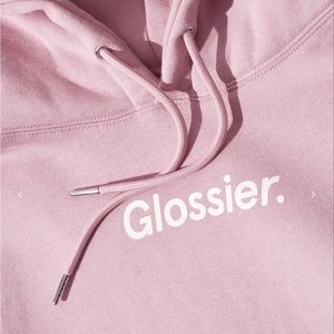 Glossier original pink hoodie.